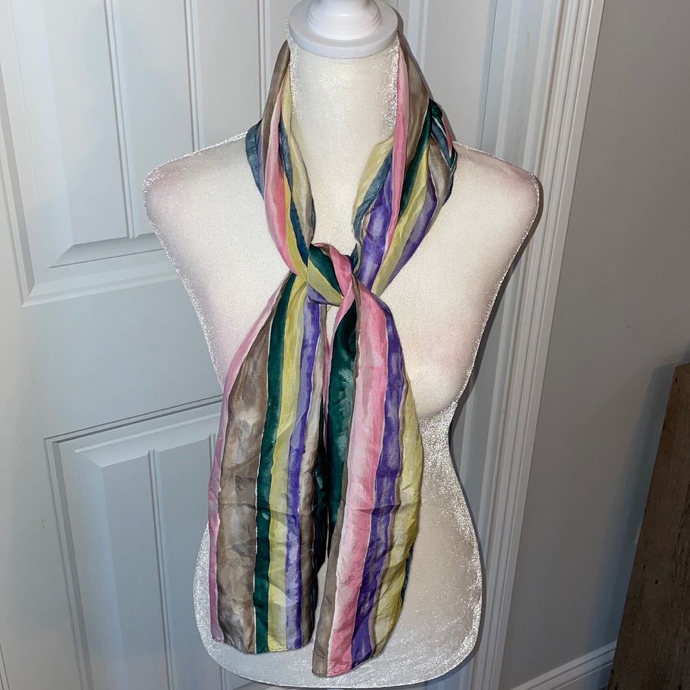 Vintage watercolor oblong scarf